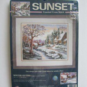 Sunset Dimensions Winter Outing Counted Cross Stitch Kit #13691 2001